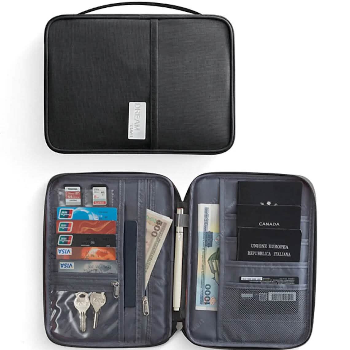 Family Travel Document Organizer Capacious Passport Holder Wallet