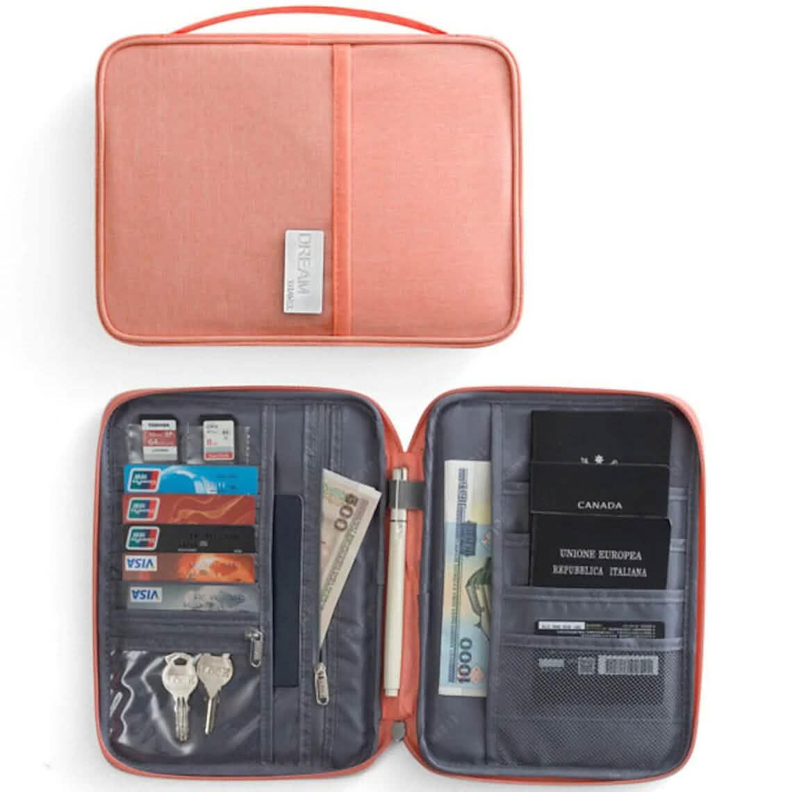 Family Travel Document Organizer Capacious Passport Holder Wallet