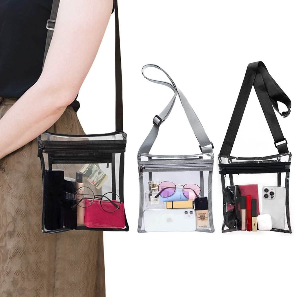 Stadium Approved Clear Crossbody Bag Purse with Adjustable Strap